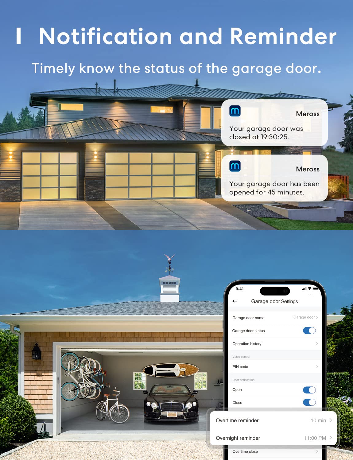 Meross Smart Garage Door Sensor, Apple HomeKit