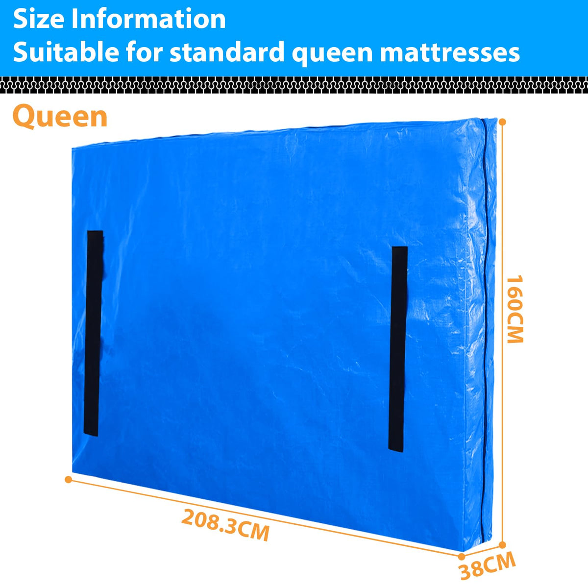 Queen Mattress Bag for Moving with 8 Handles, 208.3*160*38CM