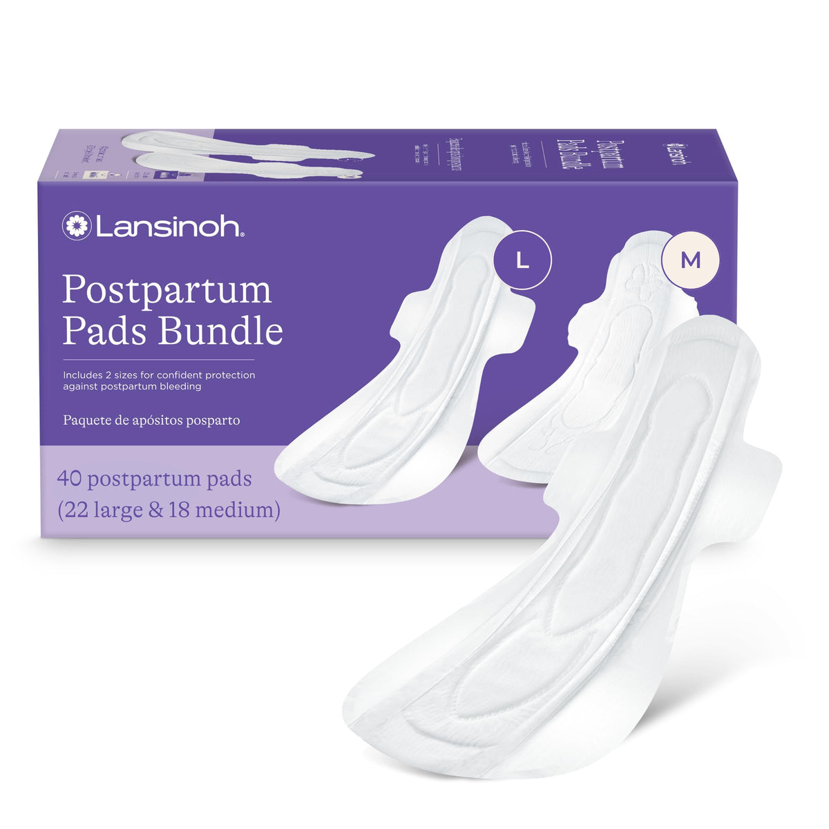 Lansinoh Postpartum Maxi Pads Bundle, 40 Count
