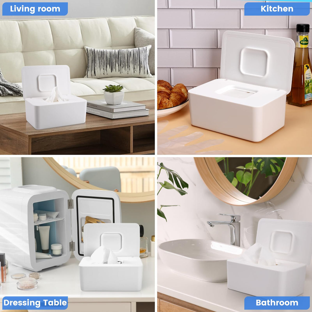 Lijroavy Refillable Baby Wipes Dispenser, White