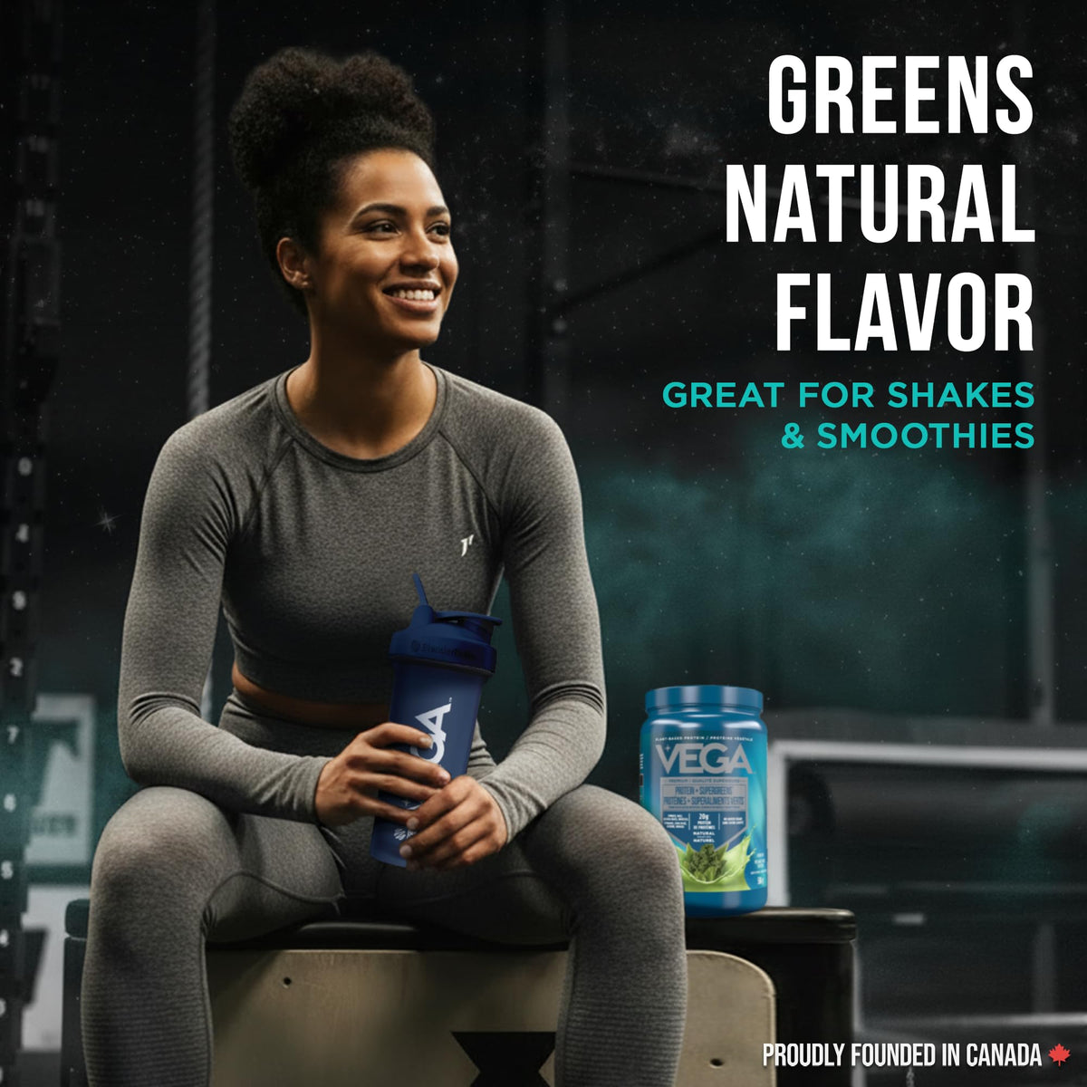 Vega Protein + Supergreens Plant Protein Powder, Natural, 586g