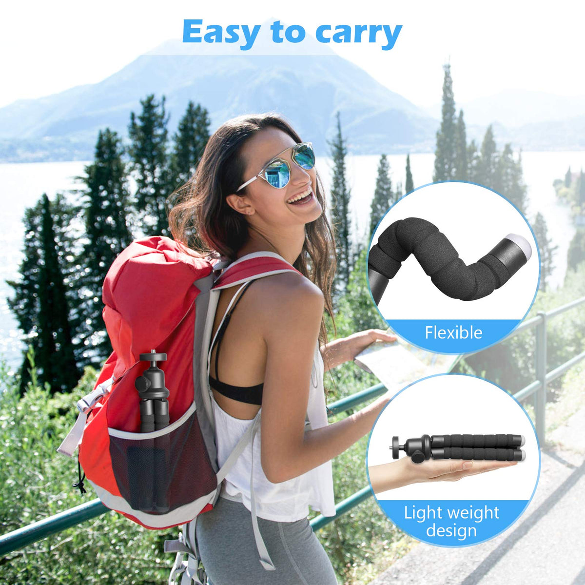UBeesize Flexible Phone Tripod with Wireless Remote, Black