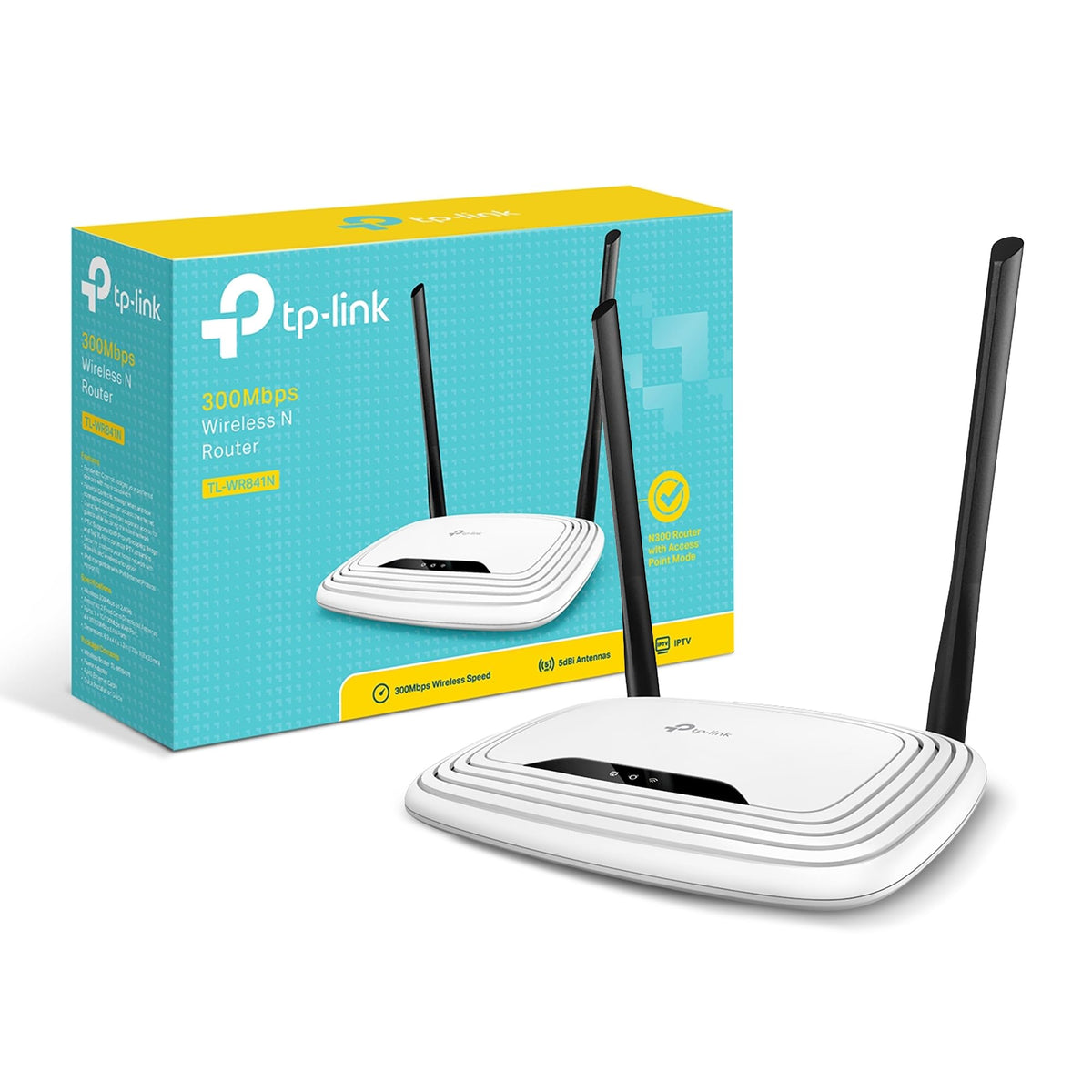 TP-Link N300 WiFi Router, TL-WR841N, 2 x 5dBi Antennas, 300Mbps