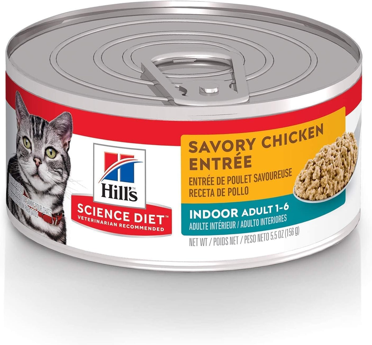 Hill's Science Diet Adult Indoor Canned Cat Food, Chicken, 5.5 oz x 24