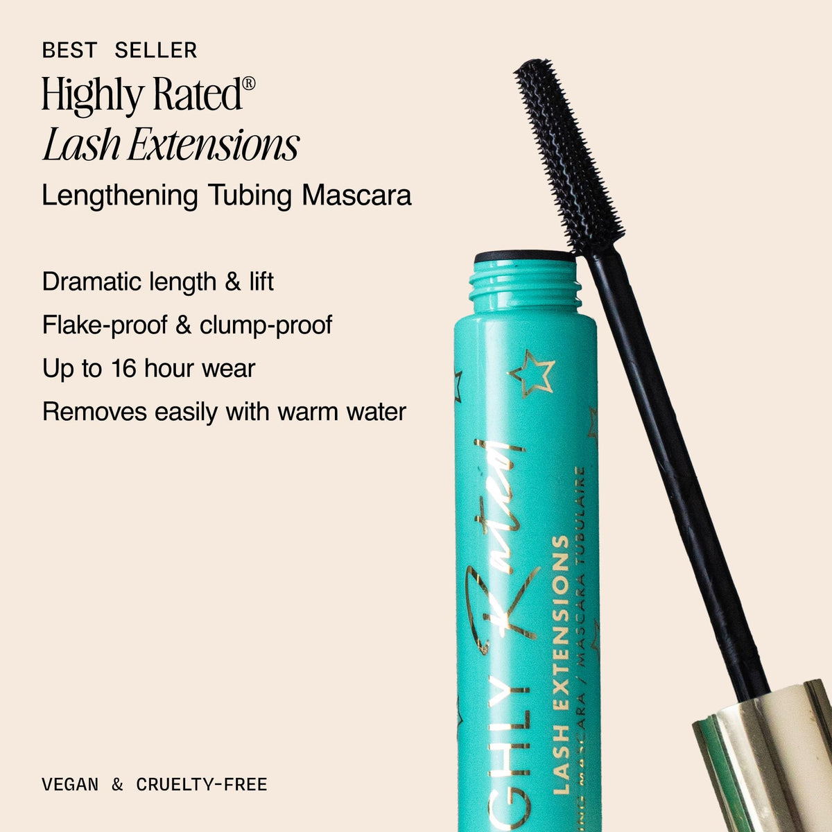 Milani Highly Rated Lash Extensions Tubing Mascara, Black, 10.5 mL