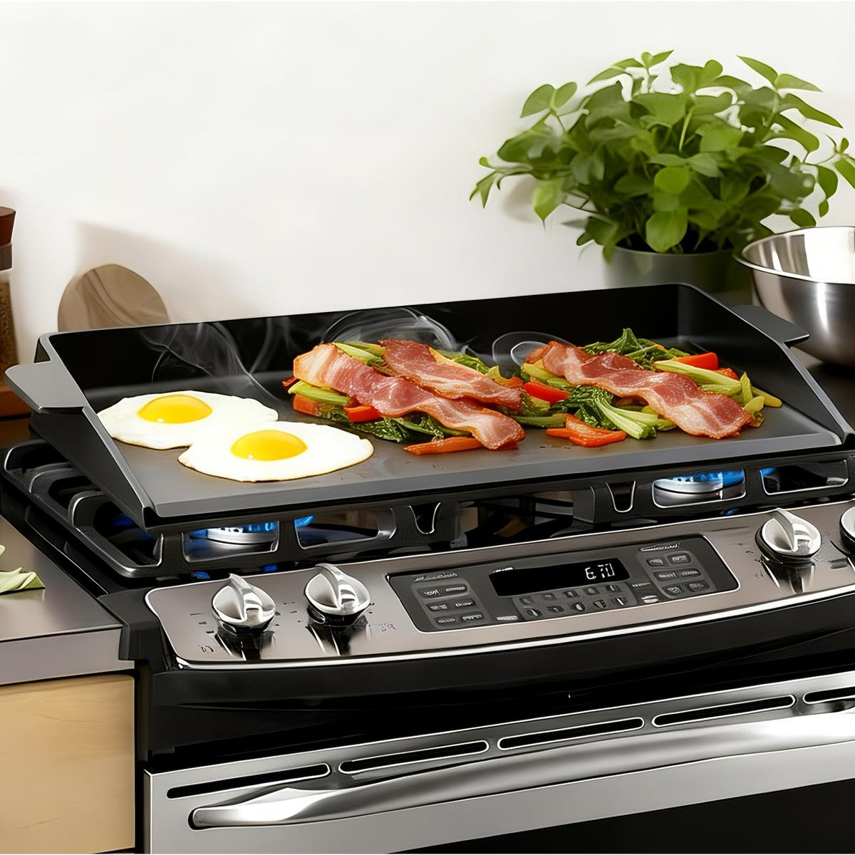 BBQ Future Universal Cast Iron Griddle with Spatula Set, 23 x 16 in