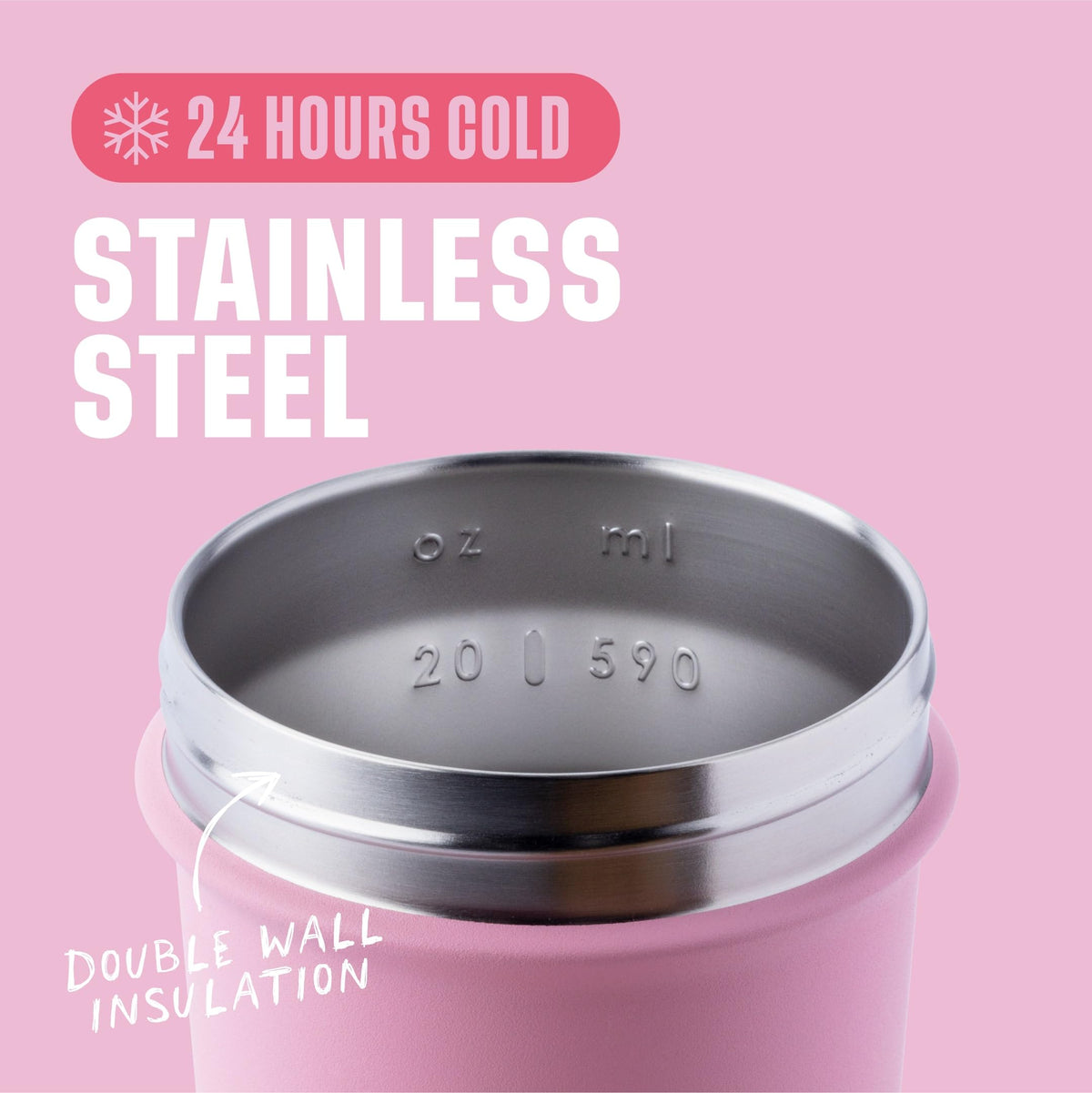 BlenderBottle Strada Insulated Shaker Cup, 25oz, Flamingo Ombre