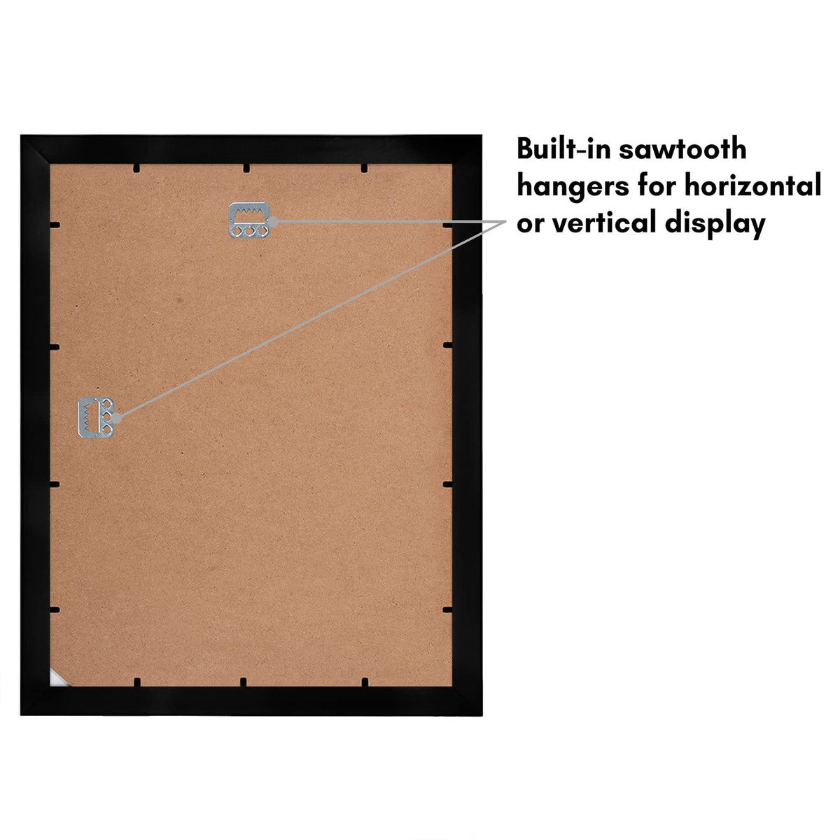 Americanflat 11x14 Picture Frame, Shatter-Resistant Glass, Black