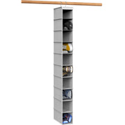 SimpleHouseware Hanging Shoe Organizer, 10 Shelves, Grey