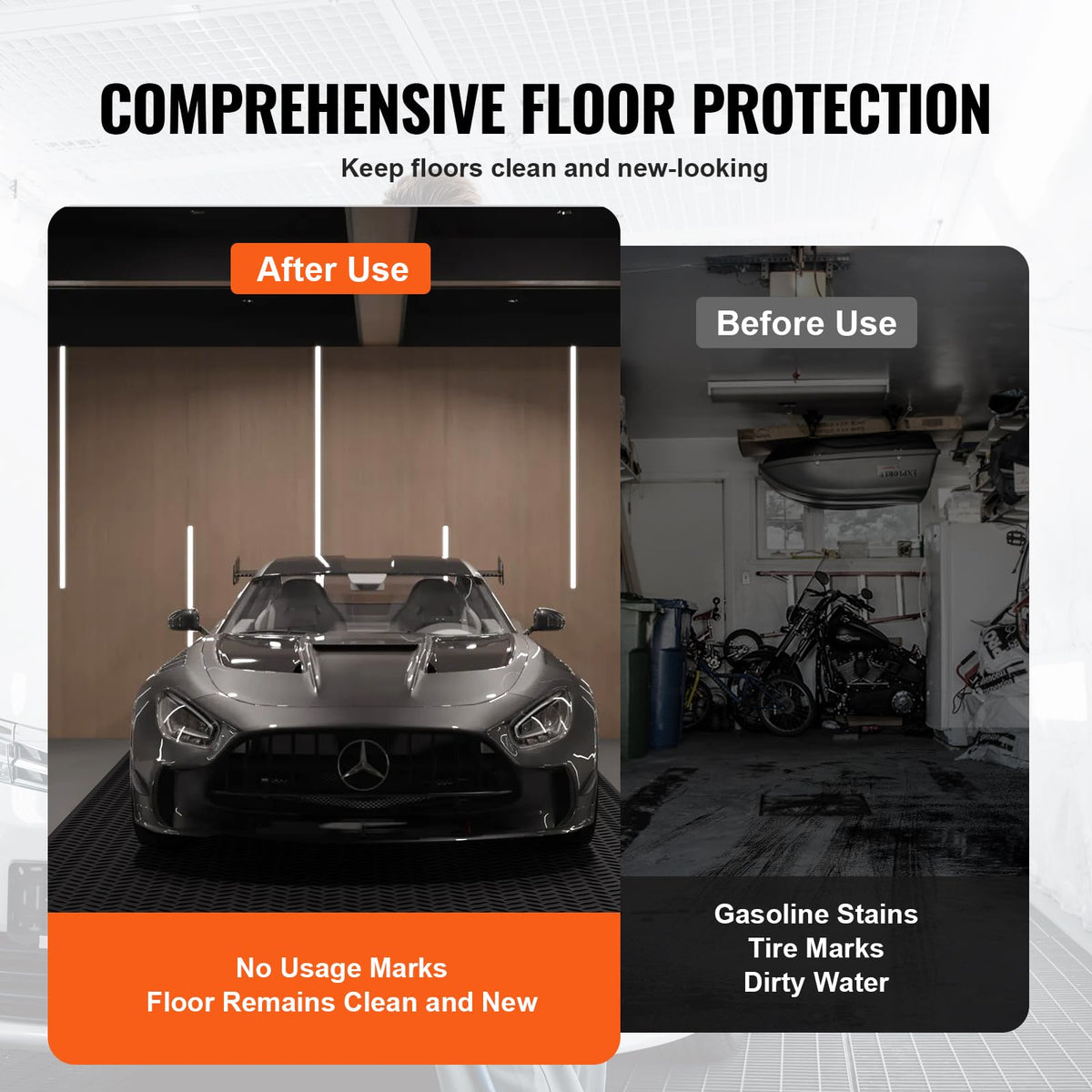 VEVOR Diamond-Plate Rubber Flooring Roll, 3 mm x 4 ft x 8 ft, Black