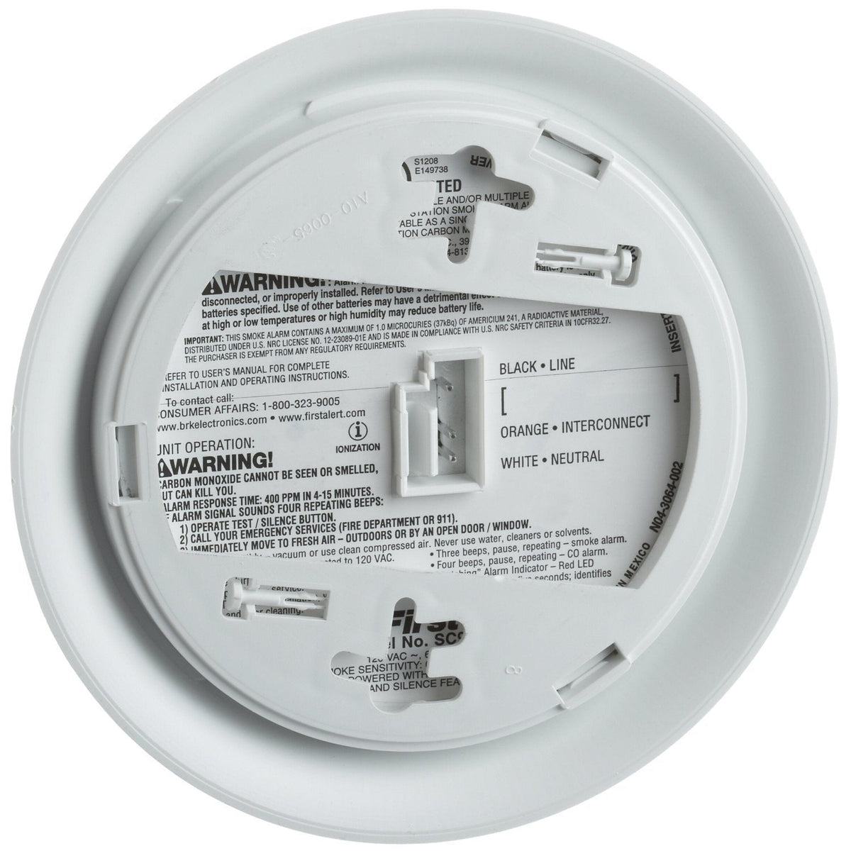 First Alert SC9120BCA Hardwire Smoke and Carbon Monoxide Alarm