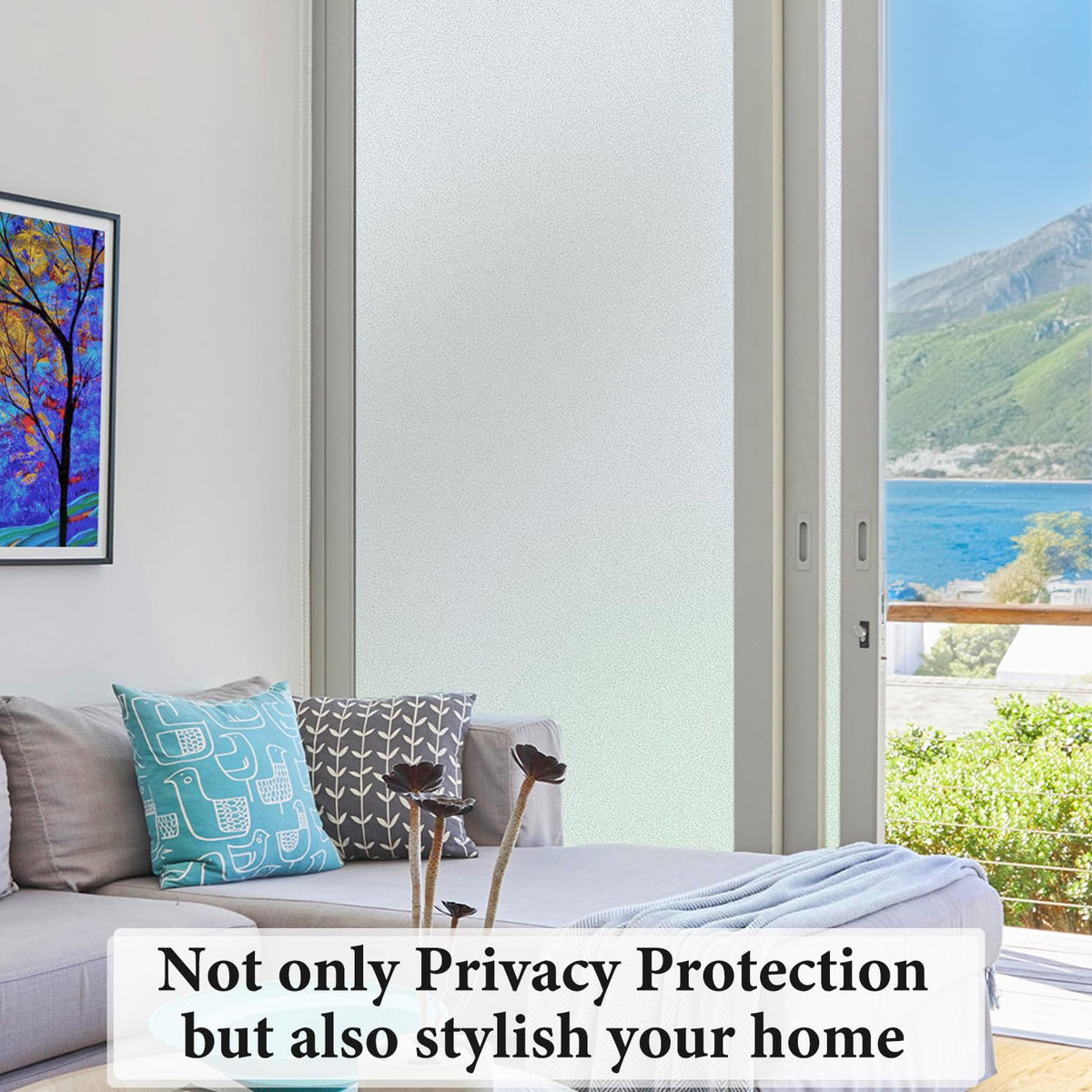 DUOFIRE Static Cling Frosted Privacy Window Film, 44.3 x 200 cm