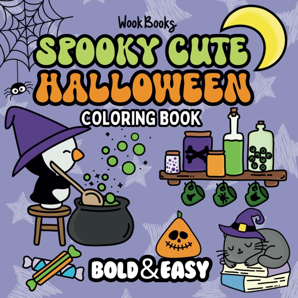 Bold and Easy Spooky Cute Halloween Coloring Book