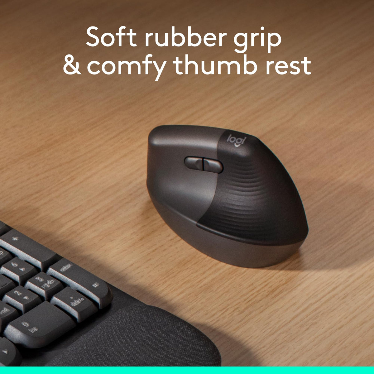 Logitech Lift Vertical Ergonomic Wireless Mouse, Graphite