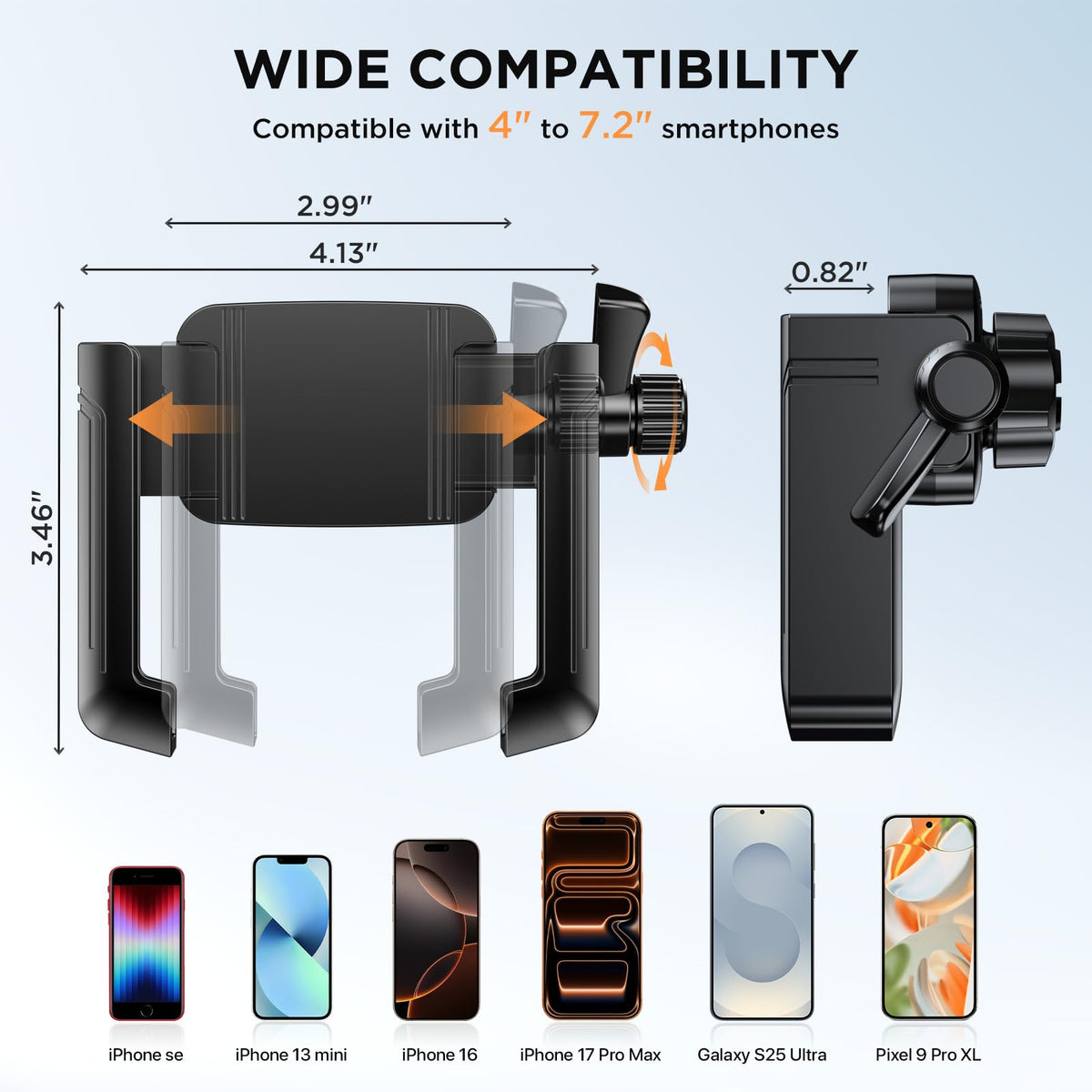 Miracase Quick-Lock Bike and Motorcycle Phone Mount, Black