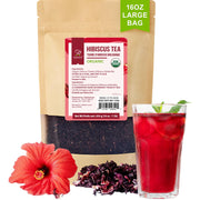 Soeos Organic Dried Hibiscus Flowers Tea, 1 lb