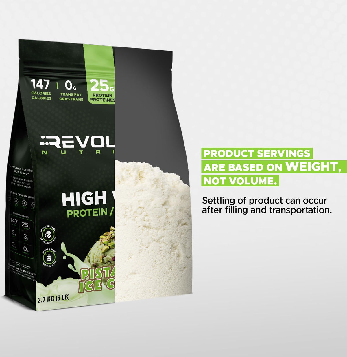 Revolution Nutrition High Whey Protein, Pistachio Ice Cream, 2.7 kg