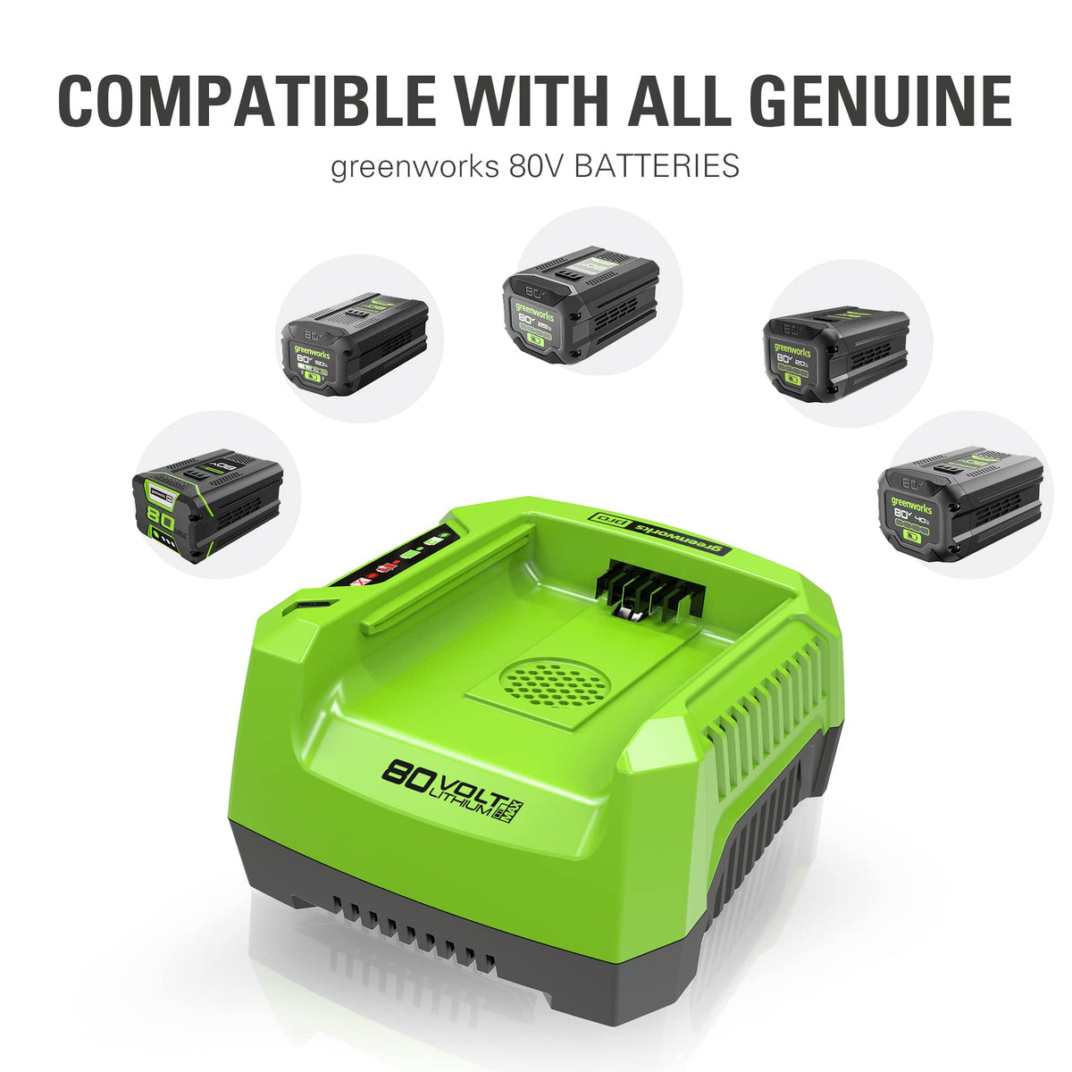 Greenworks PRO 80V Single Port Rapid Battery Charger (GCH8040)