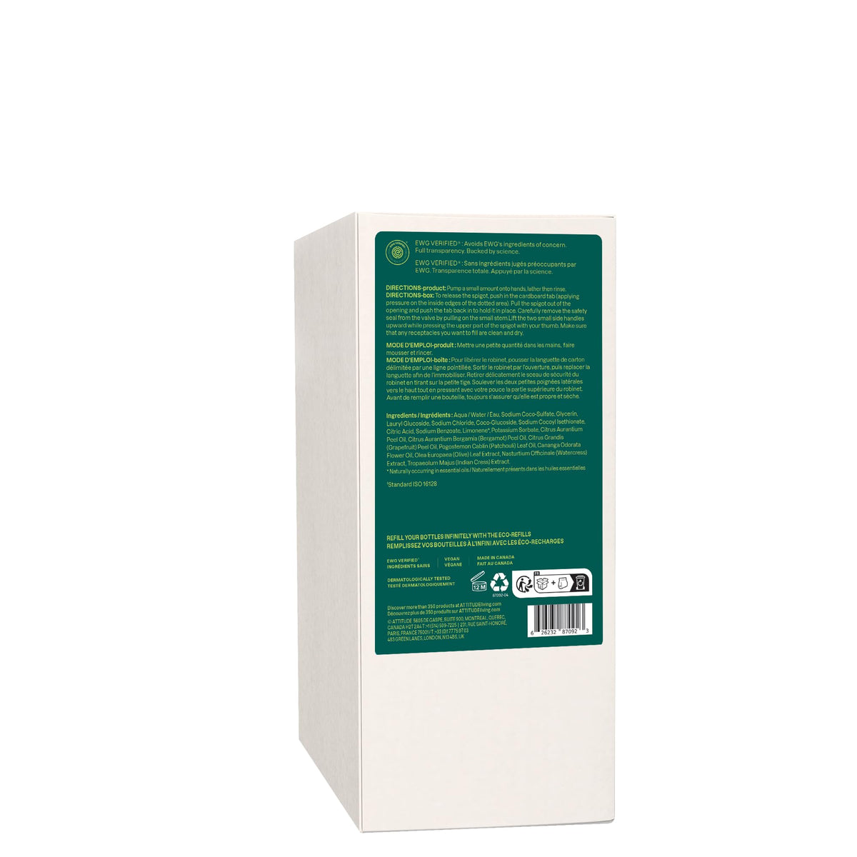 Attitude Hand Soap Bulk Refill, Bergamot and Ylang Ylang, 2L