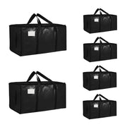 Extra Large Heavy Duty Moving Bags with Zippers, Black (6 Pack)