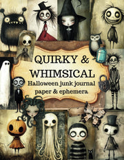 Halloween Junk Journal Paper and Ephemera: Quirky and Whimsical Pages and Cut Outs