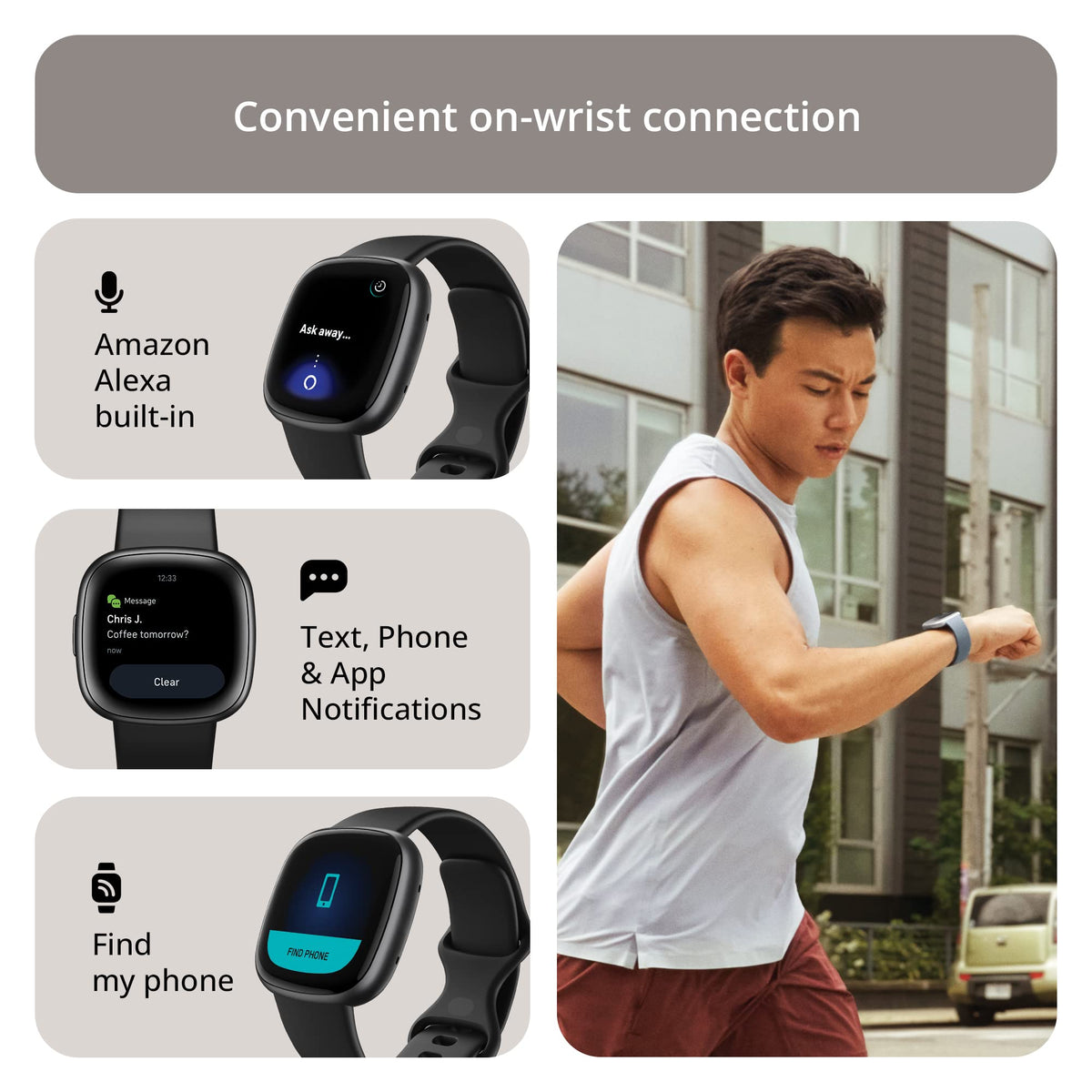 Google Fitbit Versa 4 Fitness Smartwatch, Black/Graphite