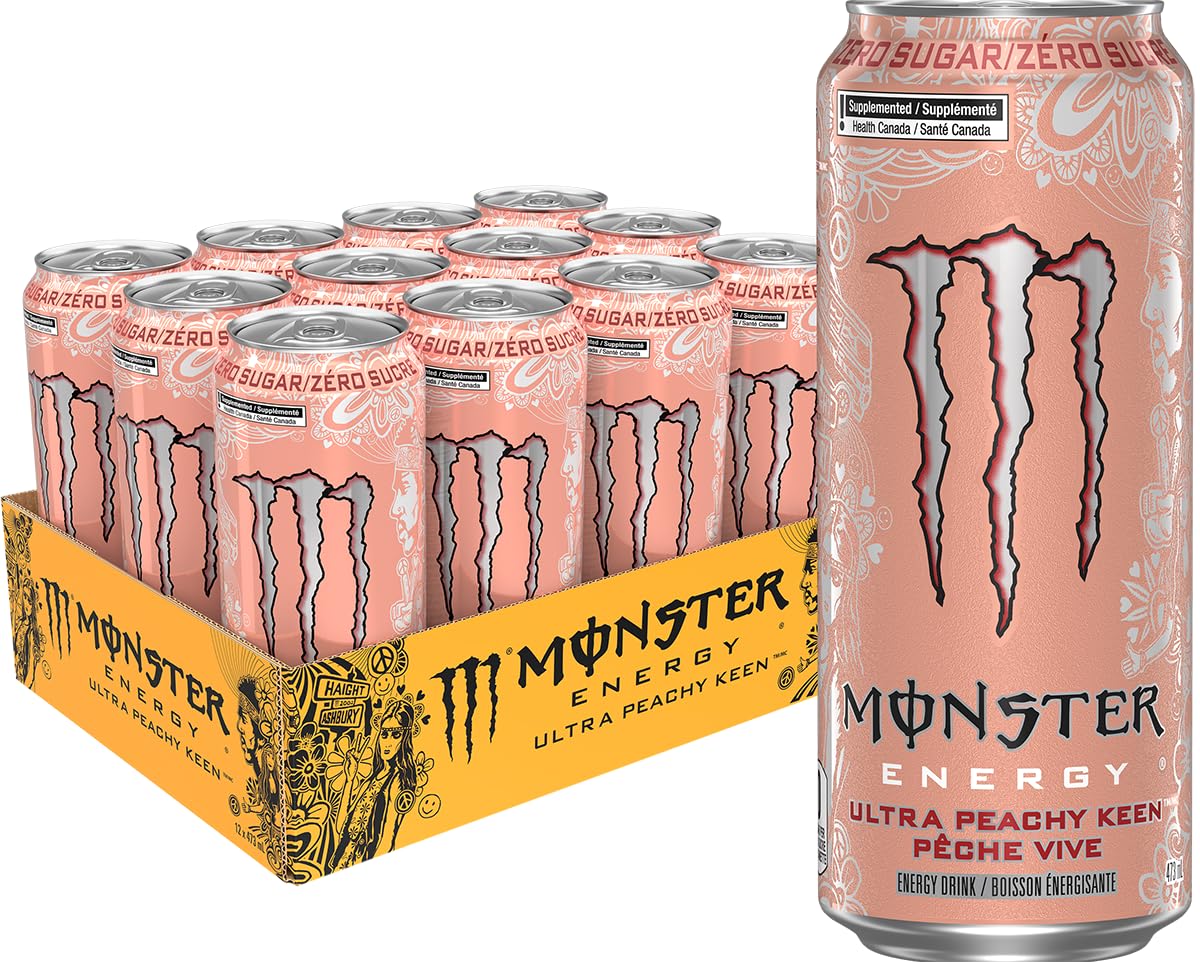 Monster Energy Ultra Peachy Keen Zero Sugar, 473 mL, 12 Pack
