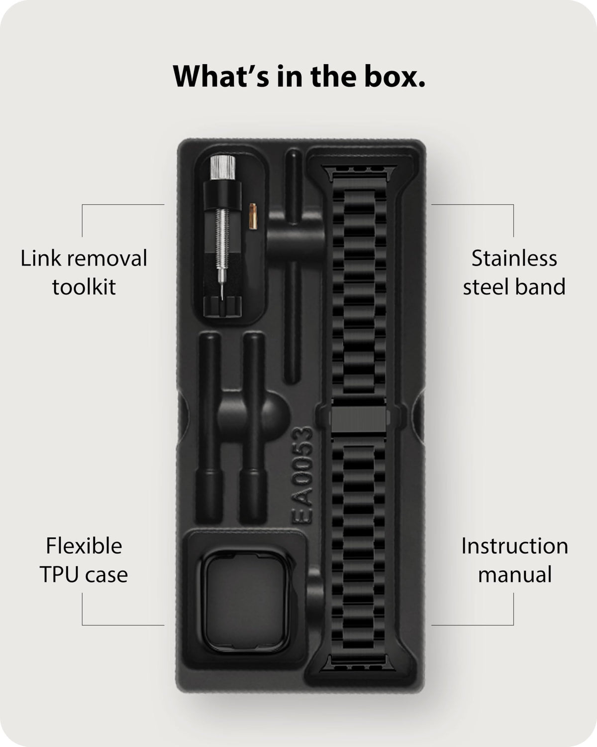 Fullmosa Stainless Steel Apple Watch Band, 42mm 44mm 45mm, Black