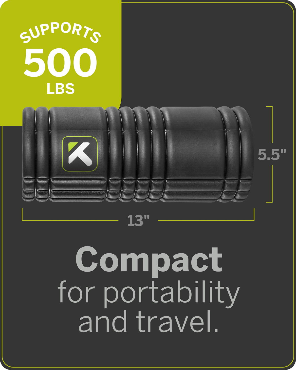 TriggerPoint Grid Foam Roller, Original, 13", Black