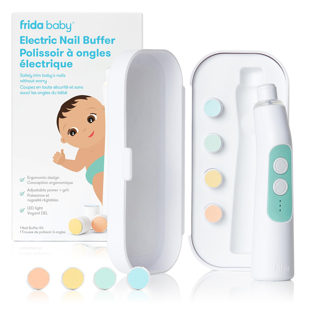 Frida Baby Electric Nail Trimmer Kit with 4 Buffer Pads