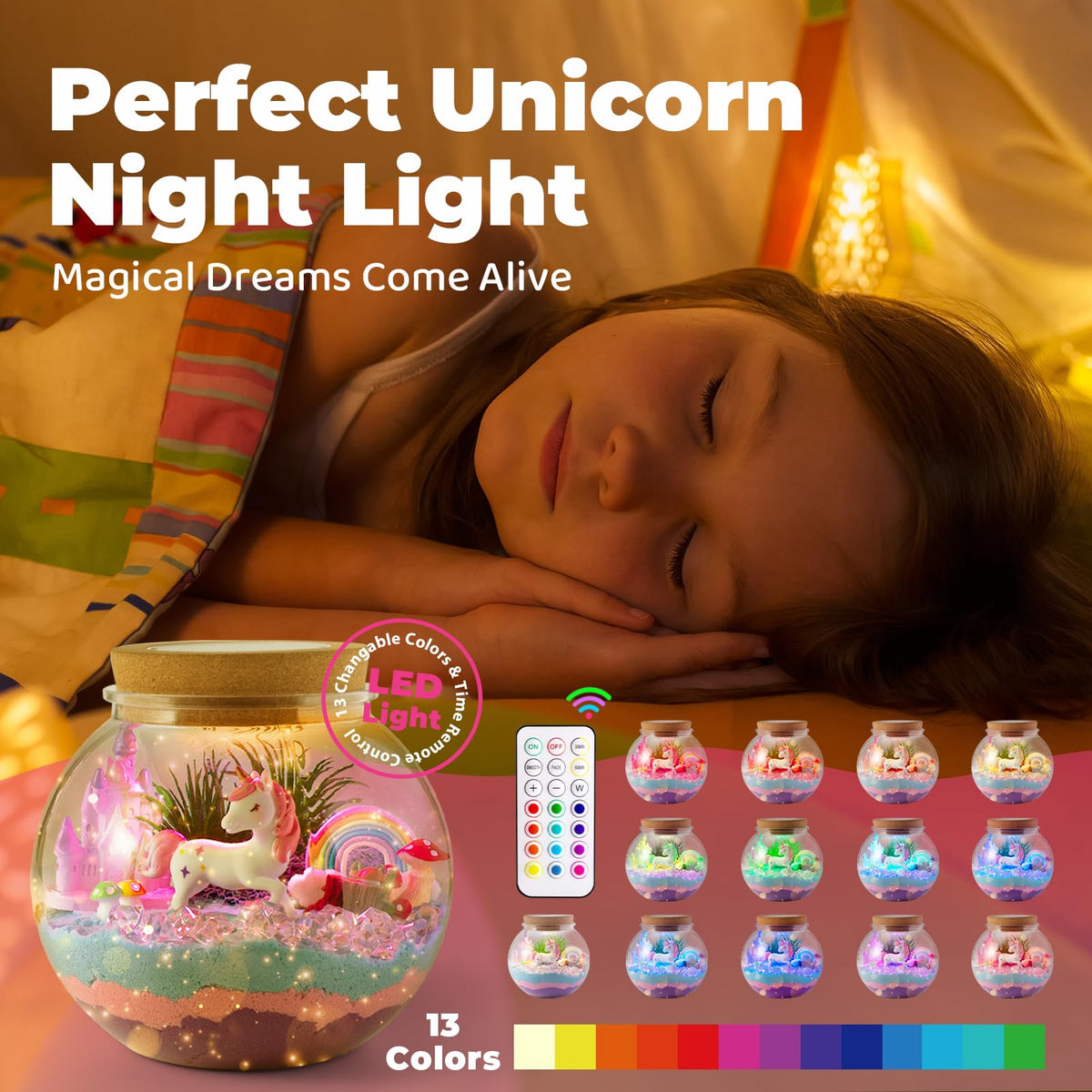 Unicorn Light-Up Terrarium Kit for Kids