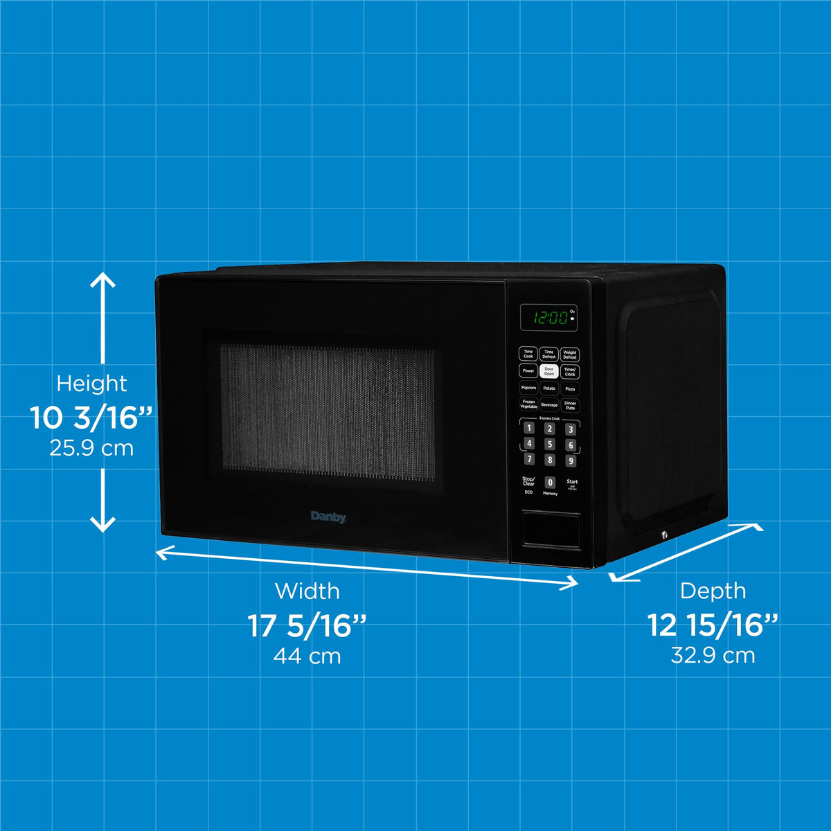 Danby DBMW0721BBB Countertop Microwave, 0.7 Cu. Ft., 700 W, Black