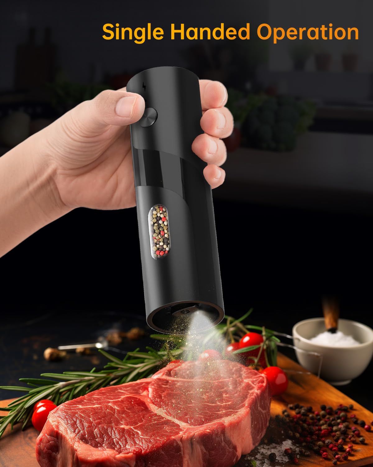 Circle Joy Electric Salt and Pepper Grinder Set, Rechargeable