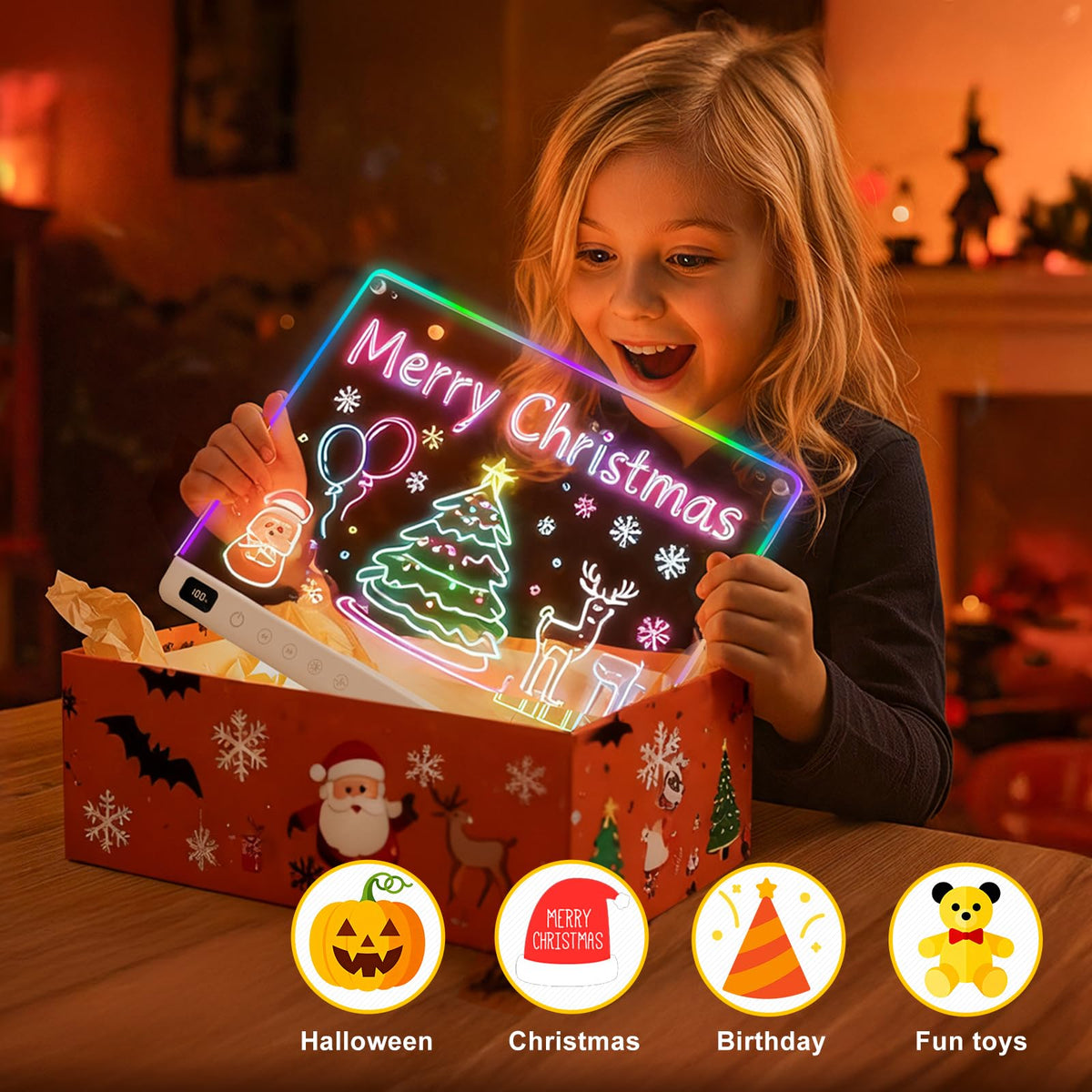 Lumiboard LED Drawing Board with 13 Light Effects, 13.7 x 10 inch