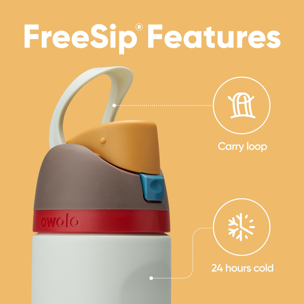 Owala FreeSip Stainless Steel Water Bottle, 24 oz, Boneyard