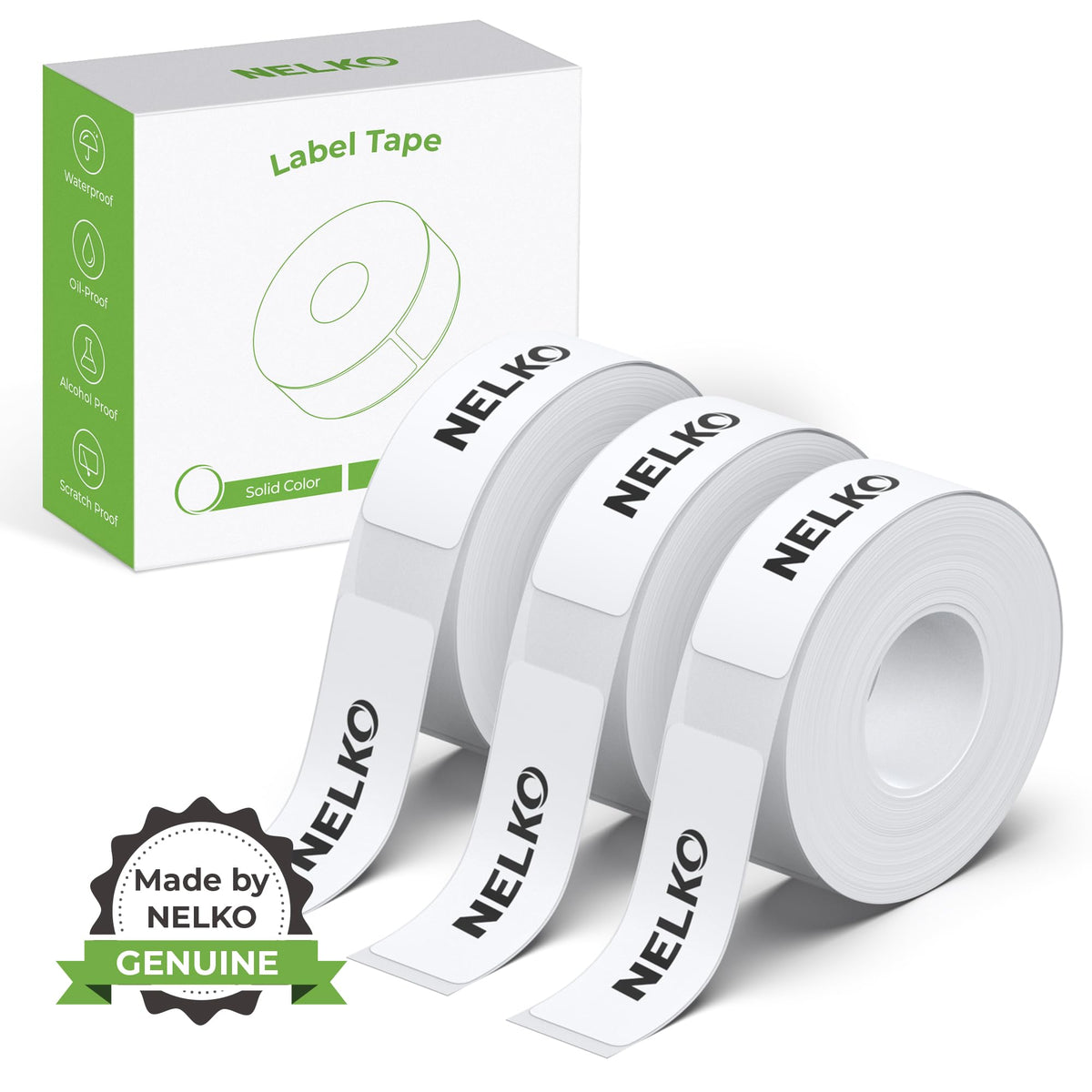 NELKO Genuine P21 Label Tape, 14 x 40 mm, 180 per Roll, 3 Rolls