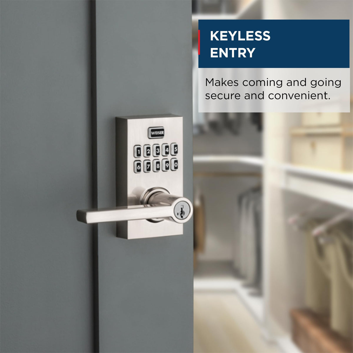 Weiser Smartcode 10 Keyless Entry Door Lock With Handle, Satin Nickel