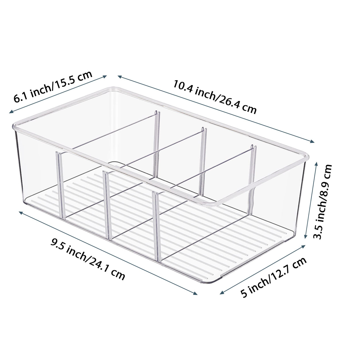 Vtopmart Food Storage Organizer Bins, 4 Compartment, 4 Pack