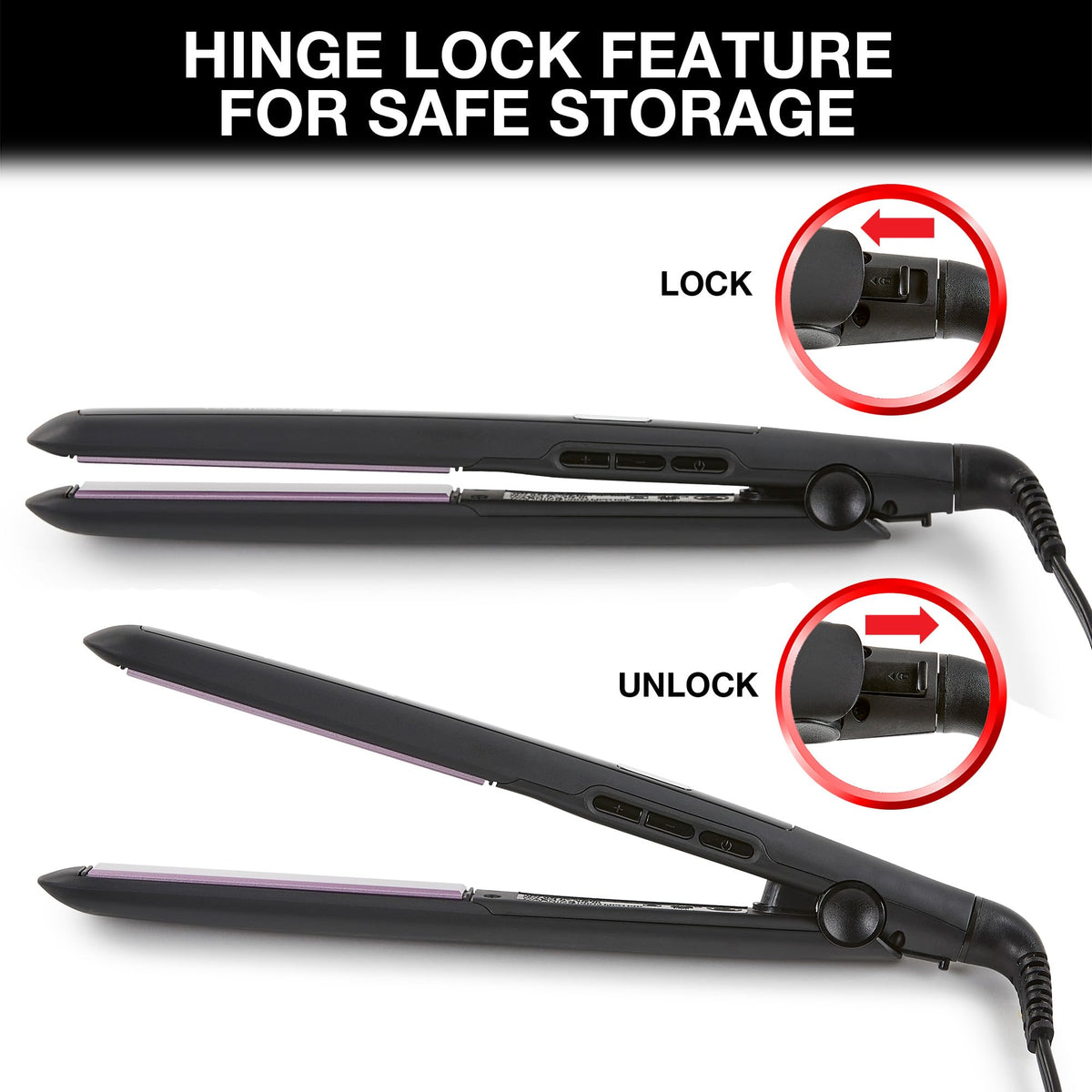 Remington 1 in Anti-Static Flat Iron, Purple, S5500