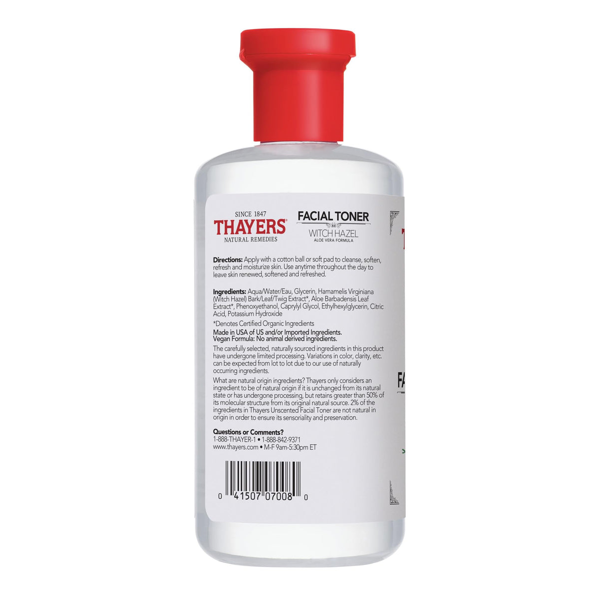 Thayers Unscented Witch Hazel Face Toner, 355 ml