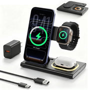 3 in 1 Foldable Wireless Fast Charging Station for Apple Devices