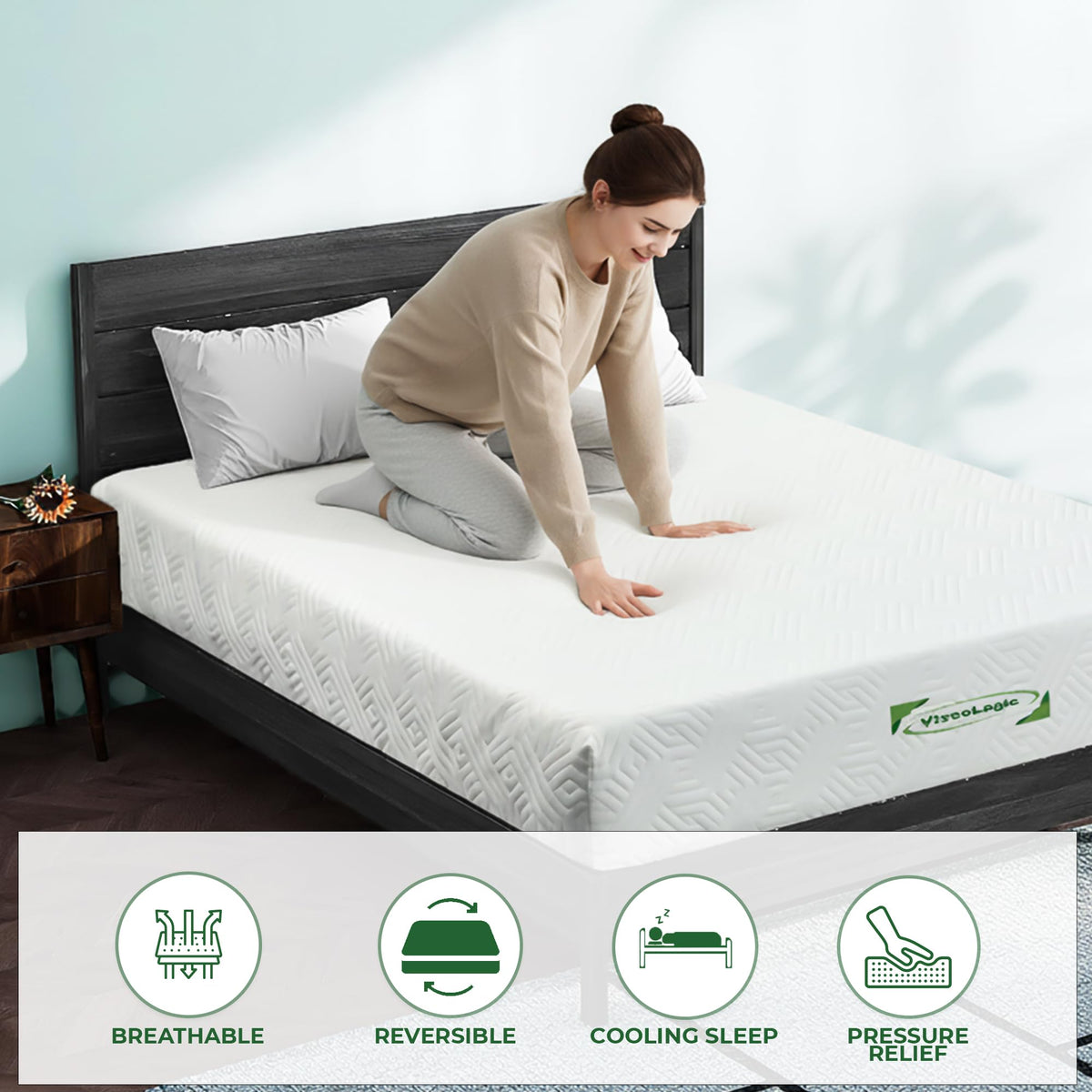 ViscoLogic Cool Gel Foam Mattress, Twin, 6"
