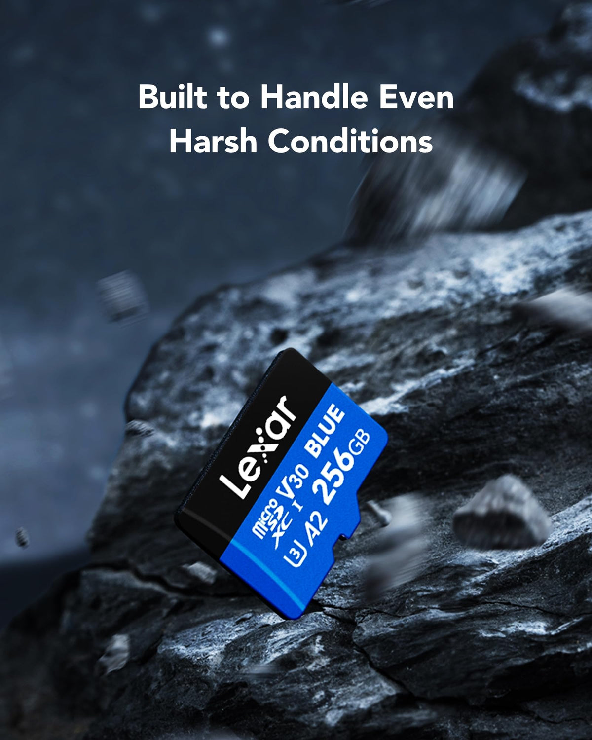 Lexar 256GB microSDXC UHS-I Card with SD Adapter, Blue, 160MB/s