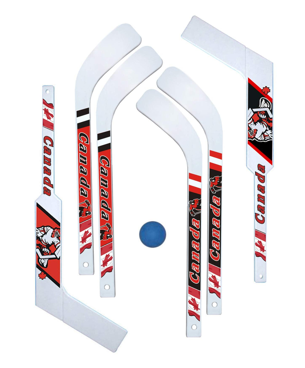 Mini-Hockey Set, 6 Mini-Sticks with 1 Mini-Ball, 7 Piece