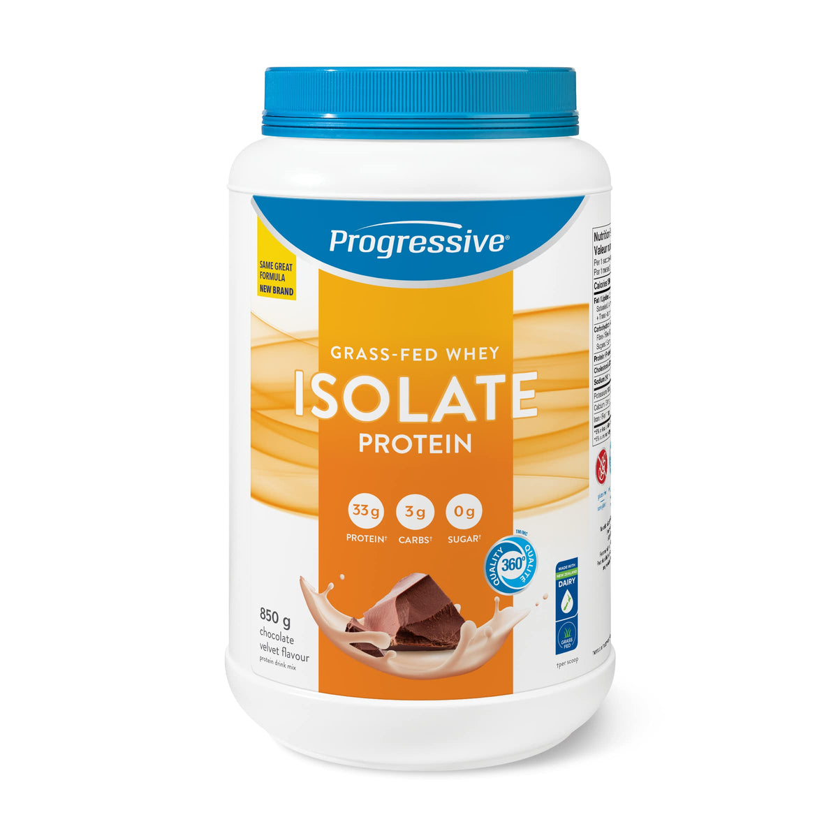 Progressive Grass-Fed 100% Whey Isolate Powder, Chocolate Velvet