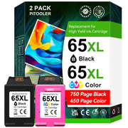 High Yield 65XL Ink Cartridges for HP 65, Black & Colour