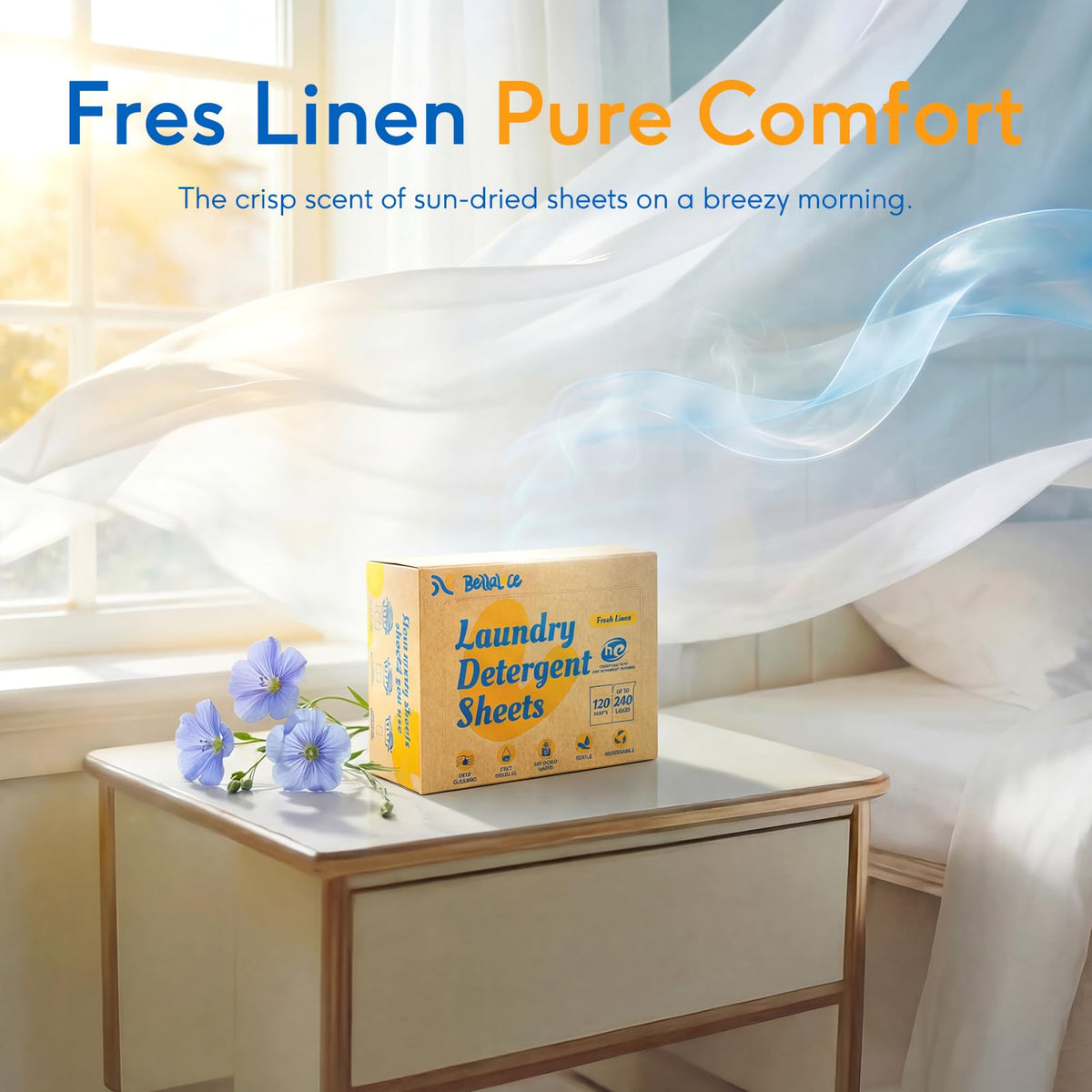 Laundry Detergent Sheets, 240 Loads, Fresh Linen Scent