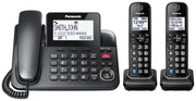 Panasonic KXTGF892B Expandable Corded Phone System, 2 Handsets, Black