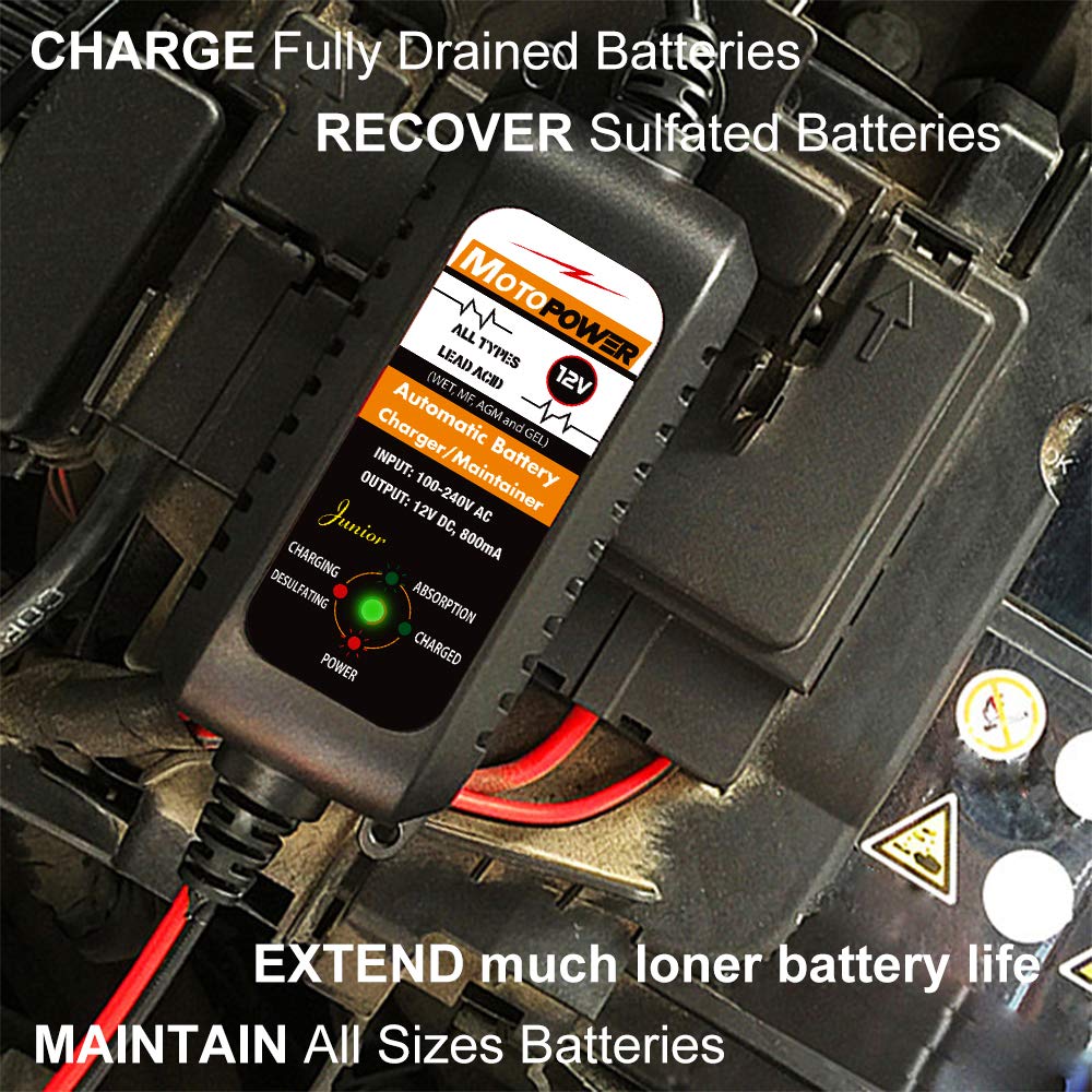 MOTOPOWER MP00205A 12V 800mA Battery Charger and Maintainer