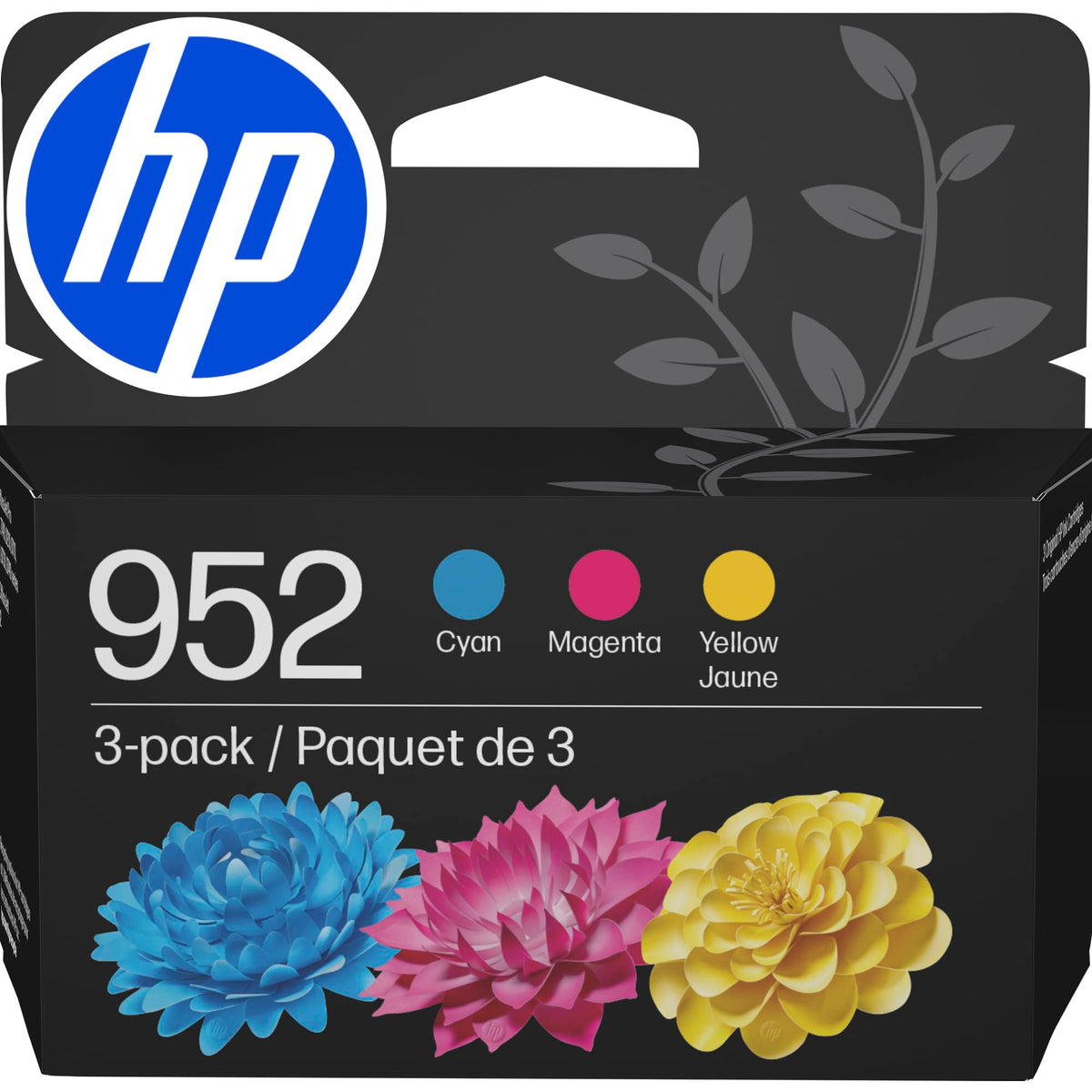 HP 952 Cyan, Magenta, Yellow Ink Cartridges (3 Pack) (N9K27AN)